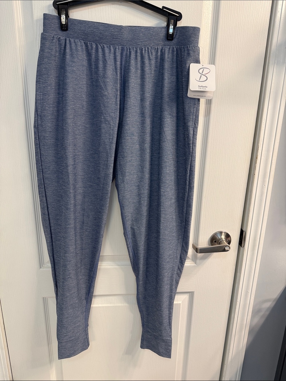 Sofibella Soft Stretch Heather Blue Pull-On Joggers-UV Protection-Tennis-Golf